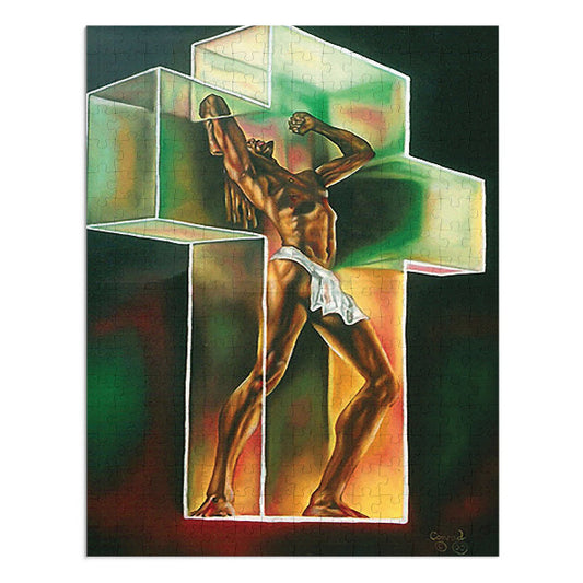 "Breaking Barriers: Figurative Struggle Art Puzzle - Inner Strength Series"
