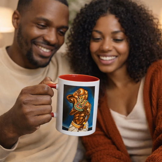 Masonic Couple Mug | Black Freemasonry, Eastern Star & Kemet Wisdom | African Coffee Legacy