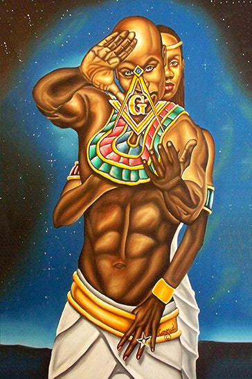 Keeper of Sacred Knowledge: Masonic & Eastern Star Black Art Print