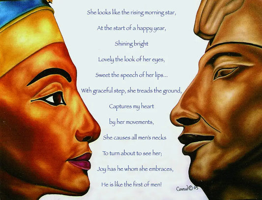Akhenaten & Nefertiti — Love Poem of Kemet (Fine-Art Matte Print)