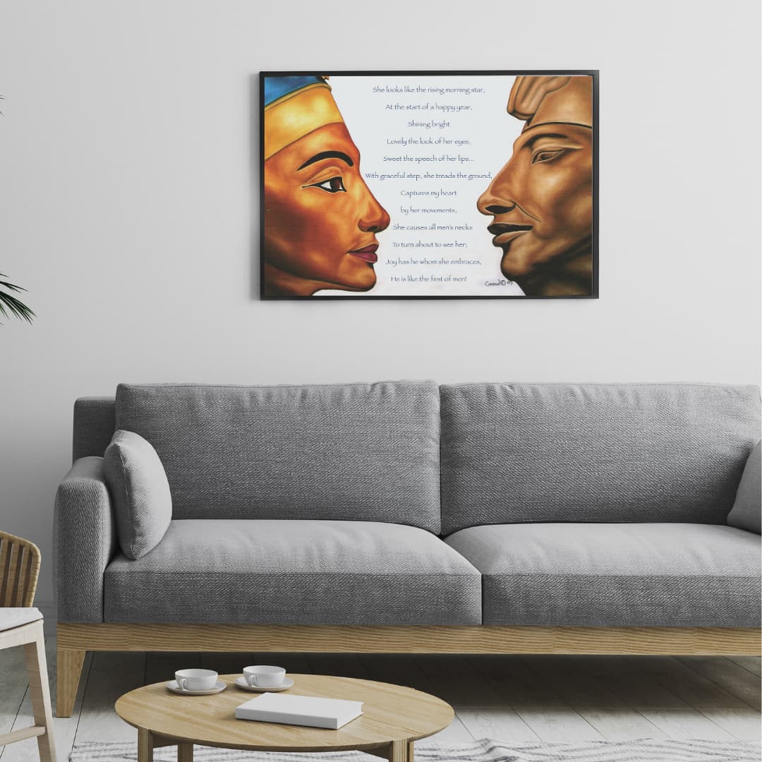 Akhenaten & Nefertiti — Love Poem of Kemet (Fine-Art Matte Print)