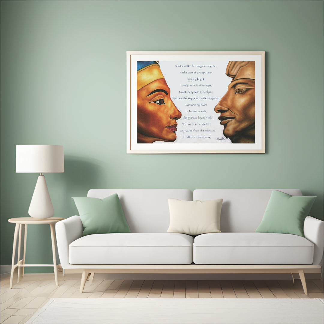 Akhenaten & Nefertiti — Love Poem of Kemet (Fine-Art Matte Print)