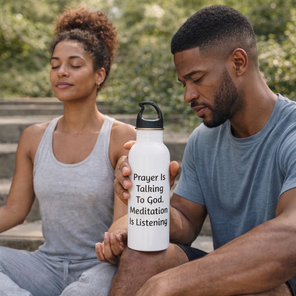 "Prayer & Meditation" Spiritual Water Bottle