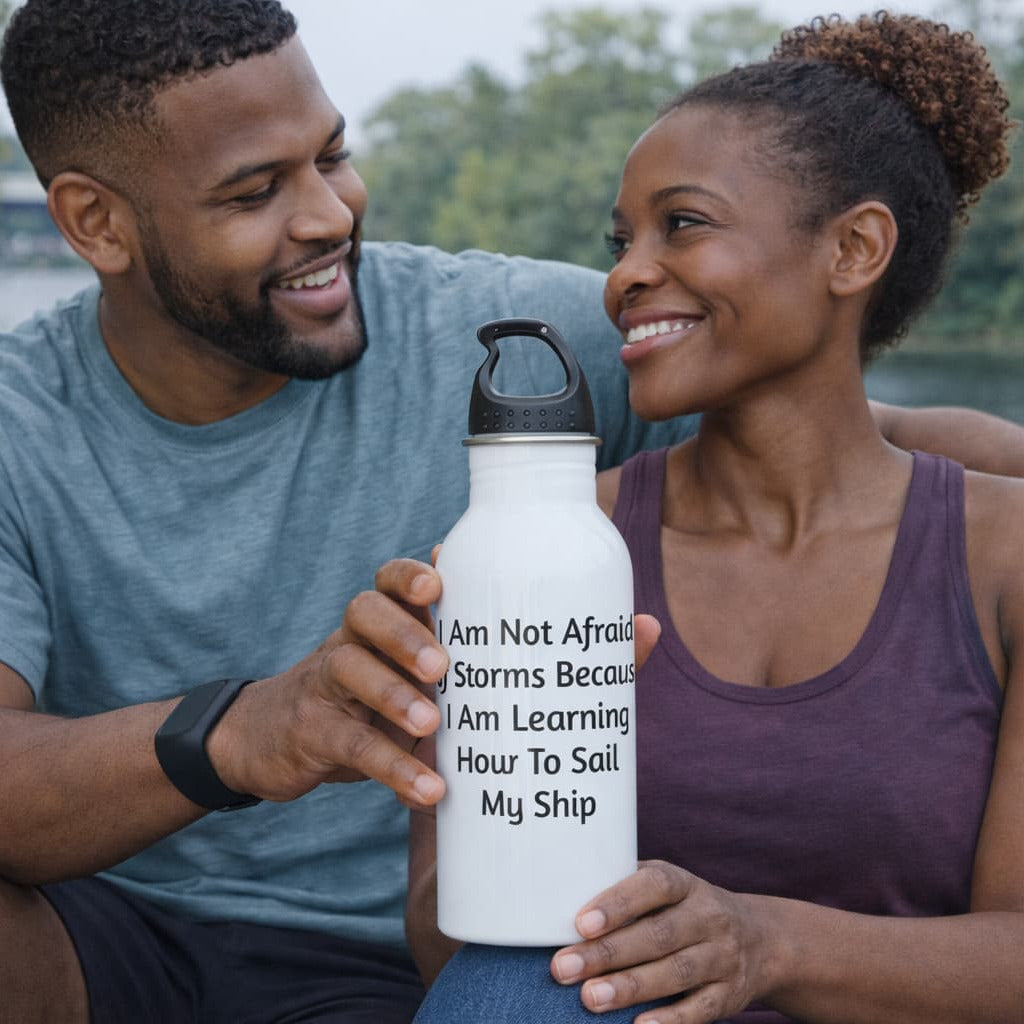 Conquer The Storms Motivational Water Bottle