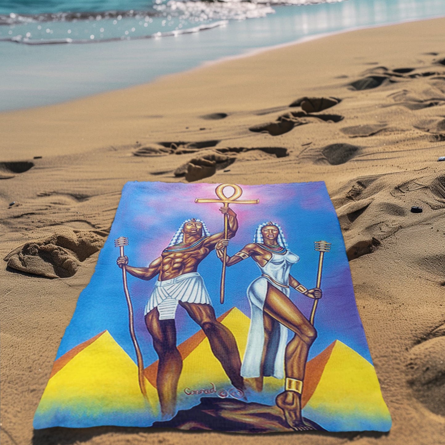 Love & Unity – The Ankh of Eternal Life Beach Towel