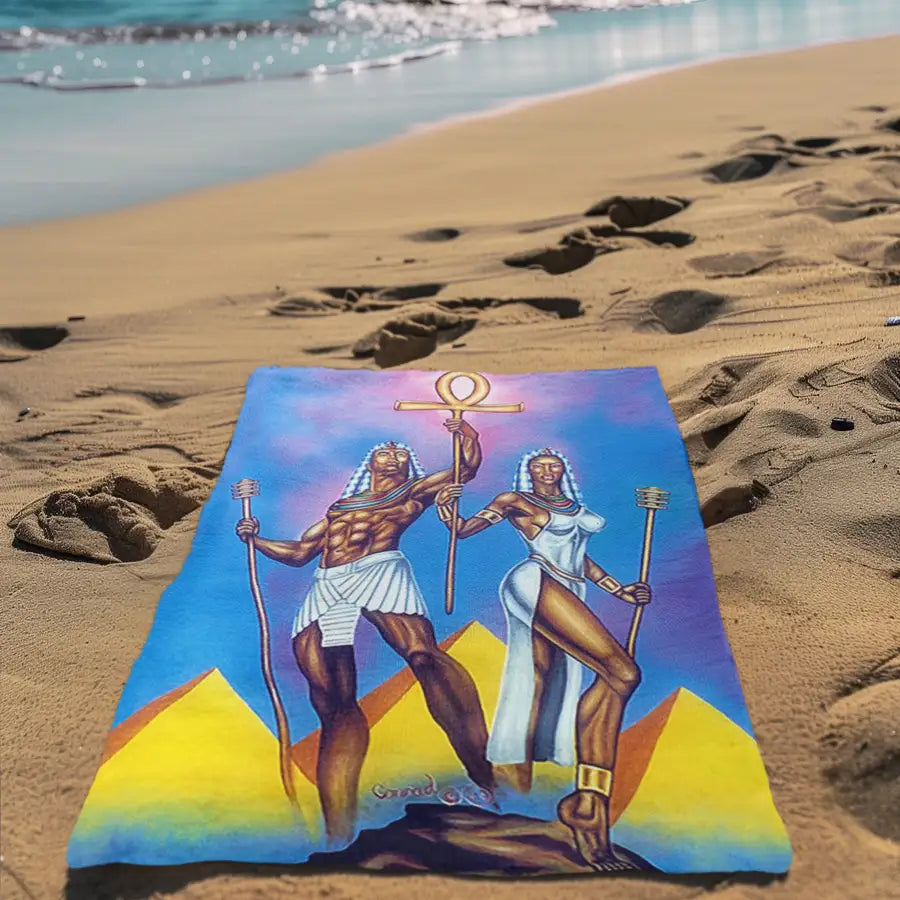 Love & Unity – The Ankh of Eternal Life Beach Towel